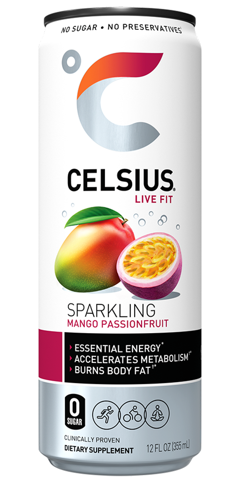 Celsius Sparkling Mango Passionfruit Front
