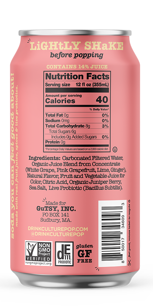 Culture Pop Pink Grapefruit & Ginger (Back)