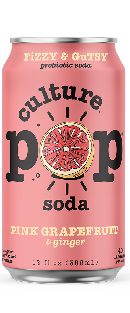 Culture Pop Pink Grapefruit soda - front