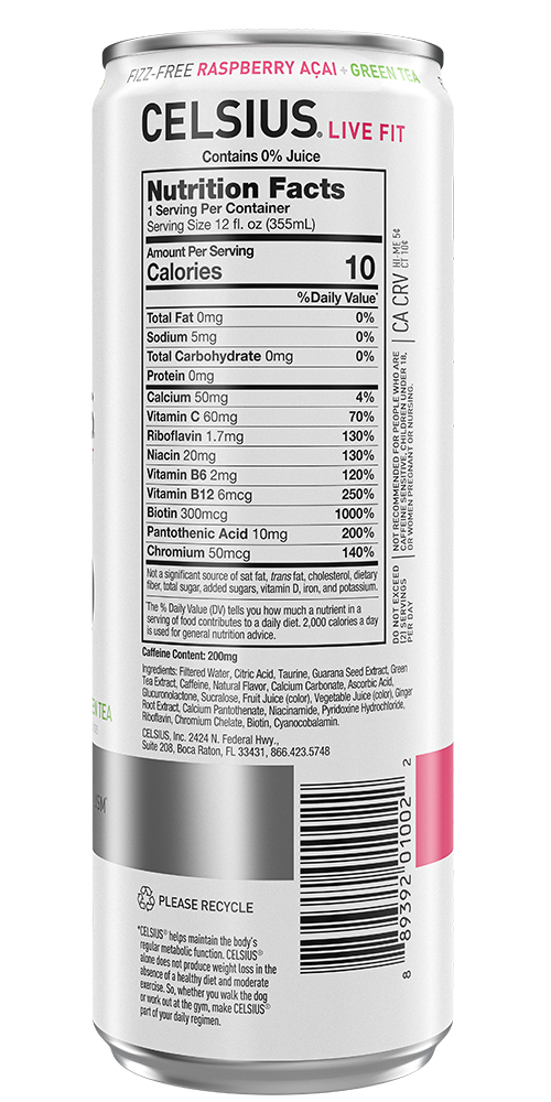 Celsius Ras Acai Back