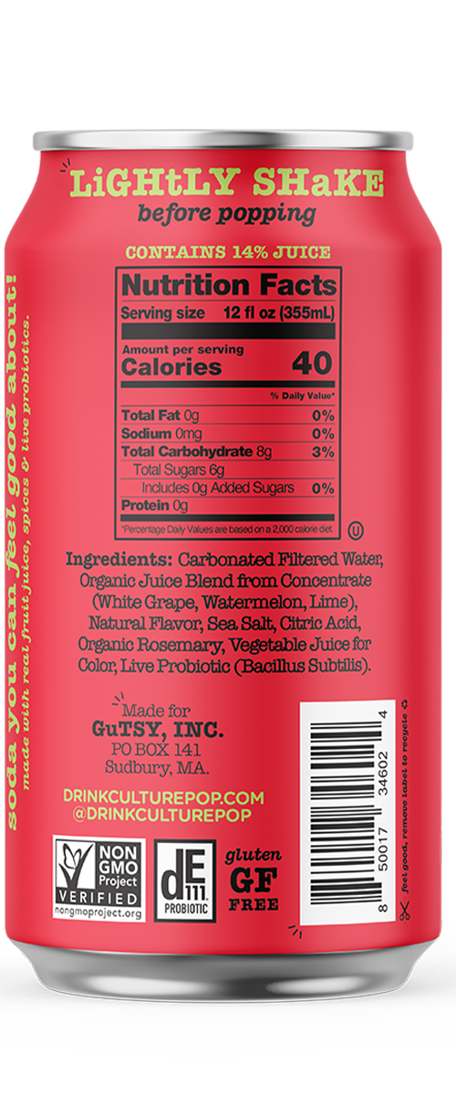 Culture Pop Watermelon & lime soda back