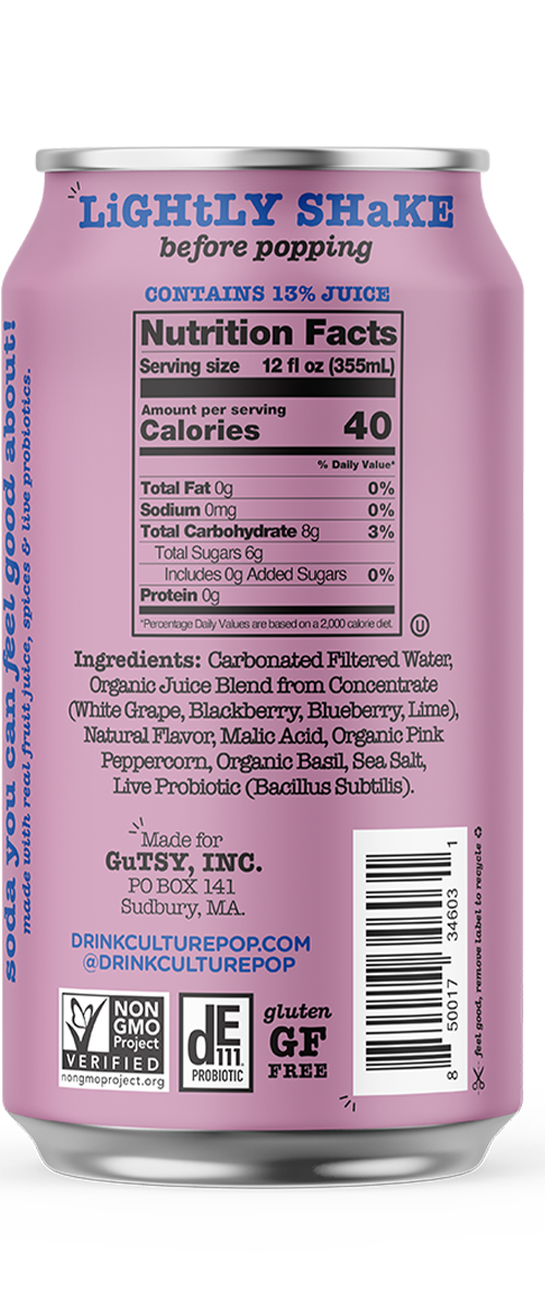 Culture Pop Wild Berries soda back