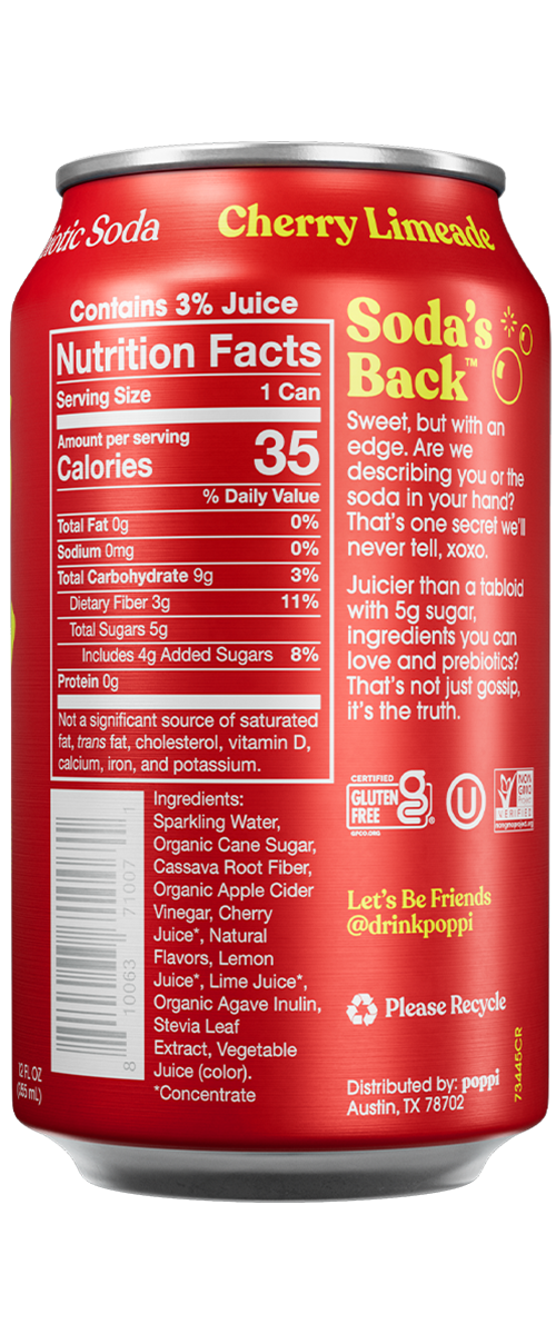 Poppi soda Cherry Limeade back 1png