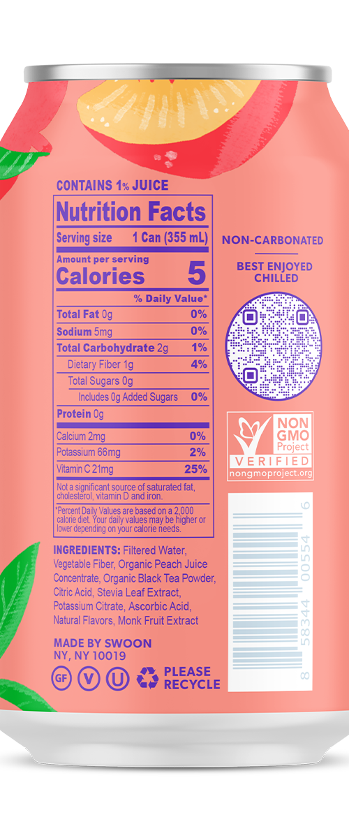Swoon Peach tea- back