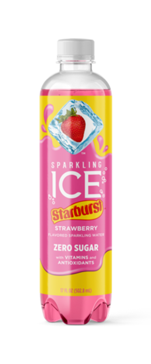 Sparkling Ice 17oz Starburst Strawberry- front