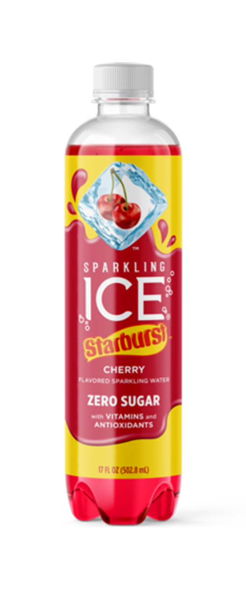Sparkling Ice 17oz bottle Starburst Cherry- front
