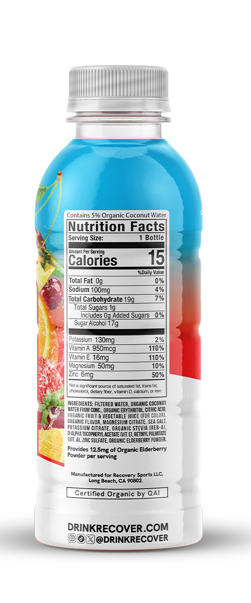 Recover 180 Fruit Punch 16oz back 1