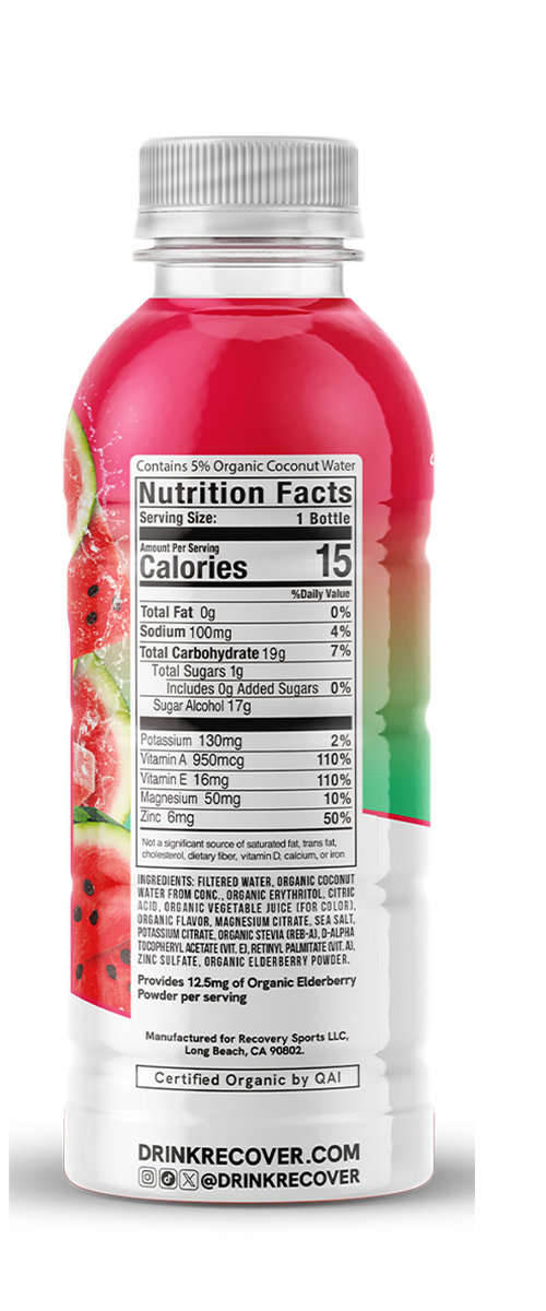 Recover 180 Watermelon back 16oz bottle