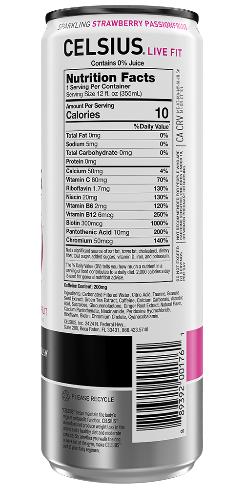 Celsius Straw Passionfruit back