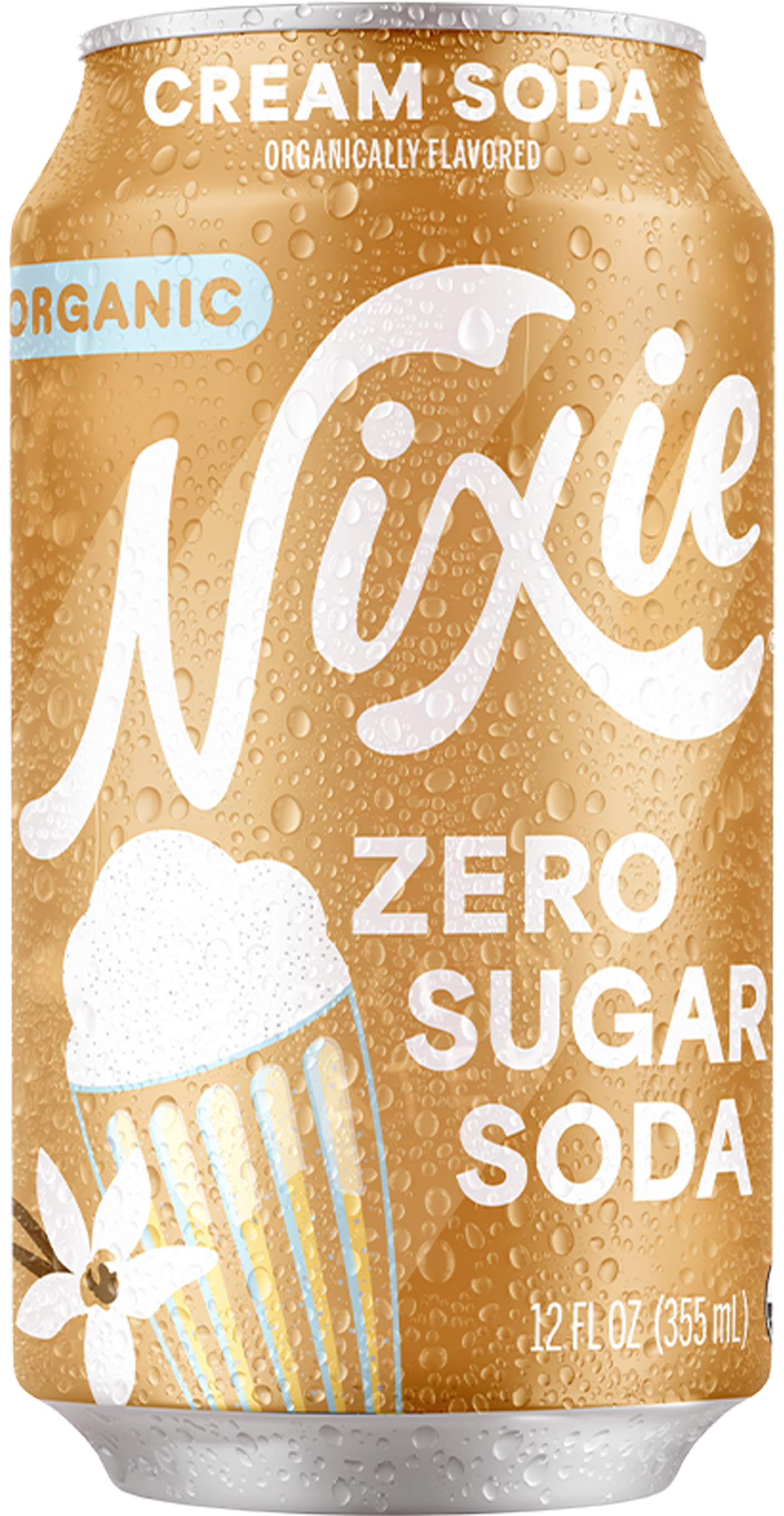 53251 NIXIE 12-12OZ CREAM SODA ORGANIC ZERO SUGAR SODA FRONT