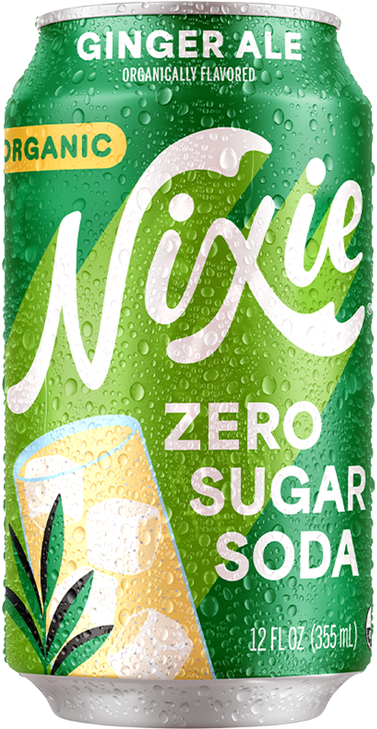 53252 NIXIE 12-12OZ GINGER ALE ORGANIC ZERO SUGAR SODA FRONT