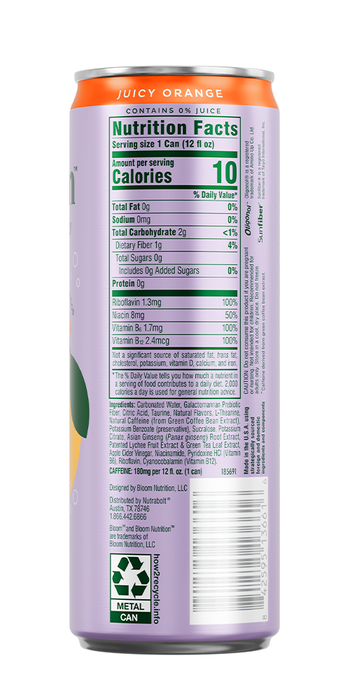 Bloom Juicy Orange 12oz back
