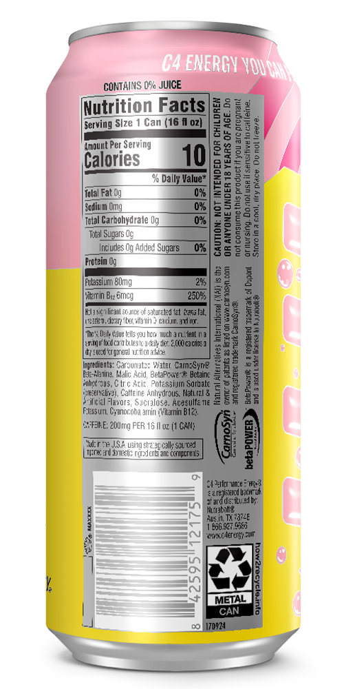 C4 Strawberry Blast 16oz back