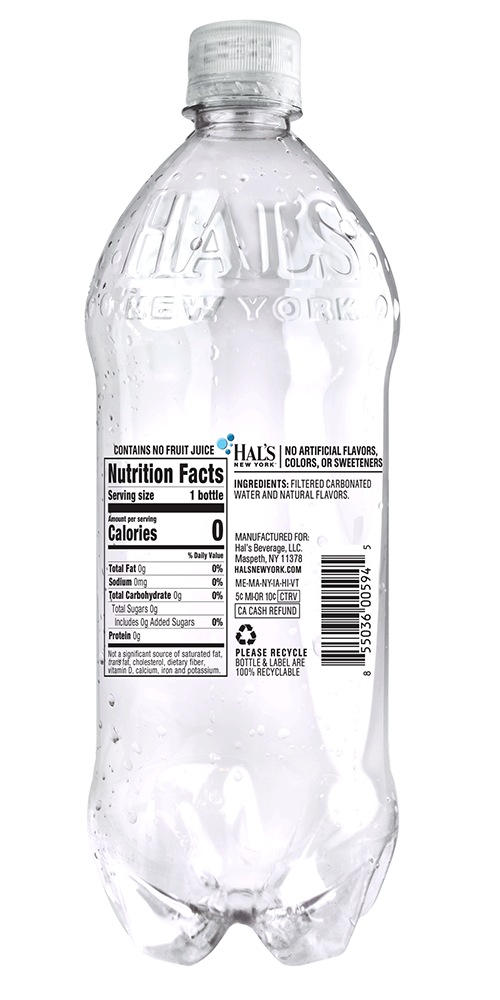 Hal's New York Seltzer 1L Lime - Back