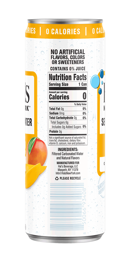 Hals Seltzer 12oz can Mango back