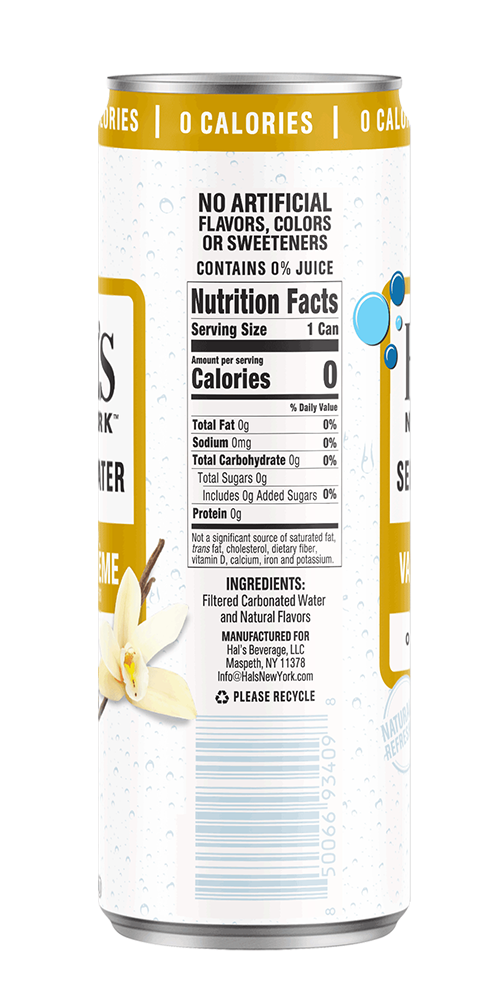 Hals Seltzer 12oz can Vanilla Creme back