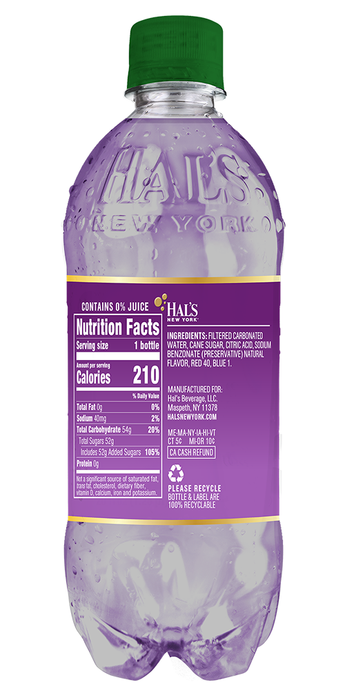 Hals Seltzer 20oz Gingerale Grape - back