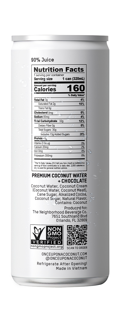 Once Upon a Coconut chocolate back