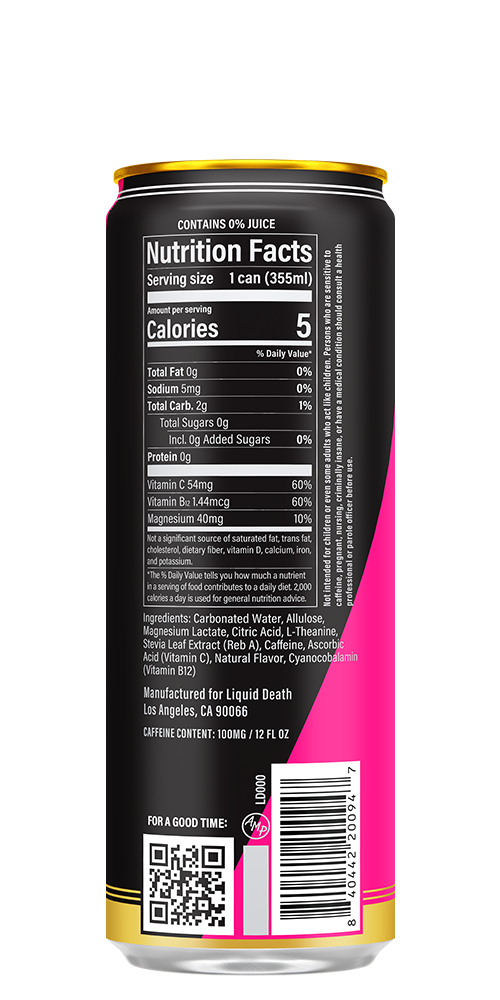 LD Scary Strawberry 12oz Energy Back