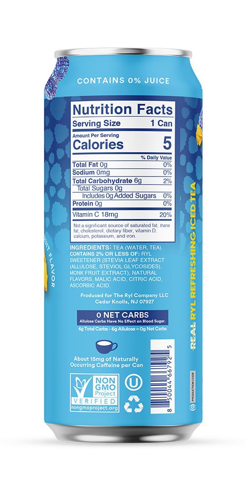 The Ryl Tea Jolly Rancher Blue Ras back NEW