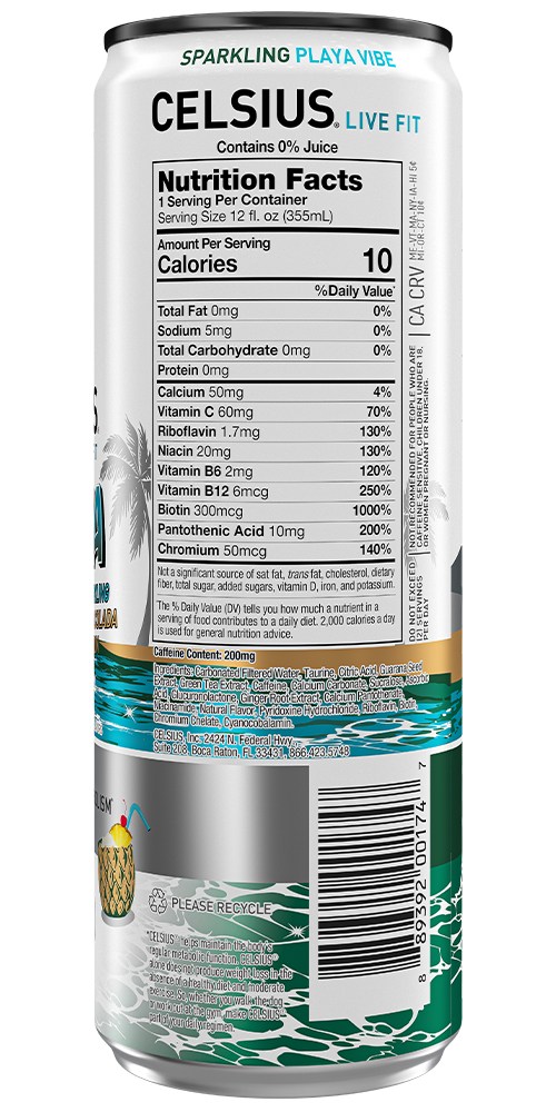 Celsius Playa Vibe Back