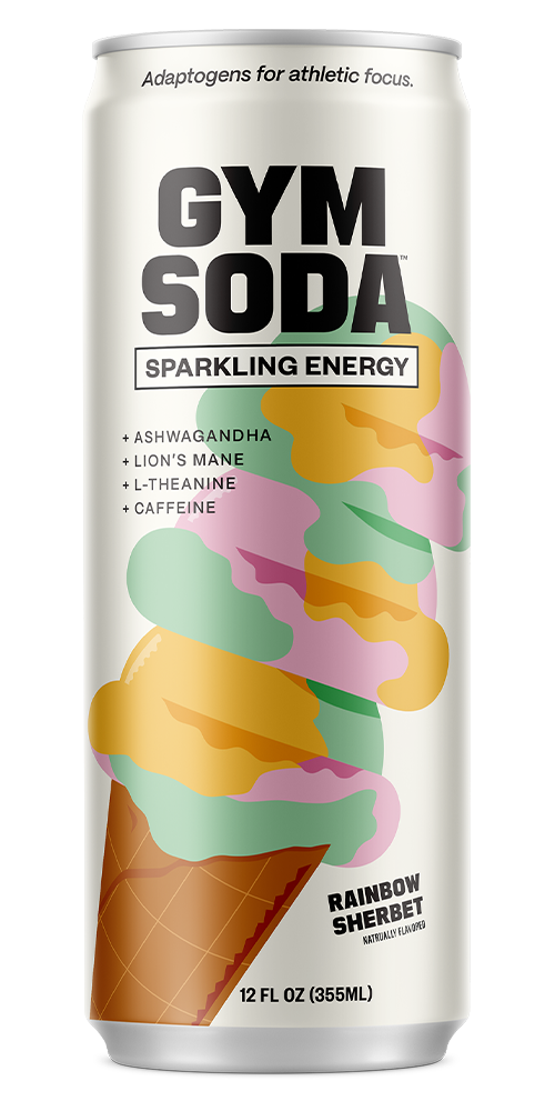 GYM SODA ENERGY RAINBOW SHERBERT FRONT