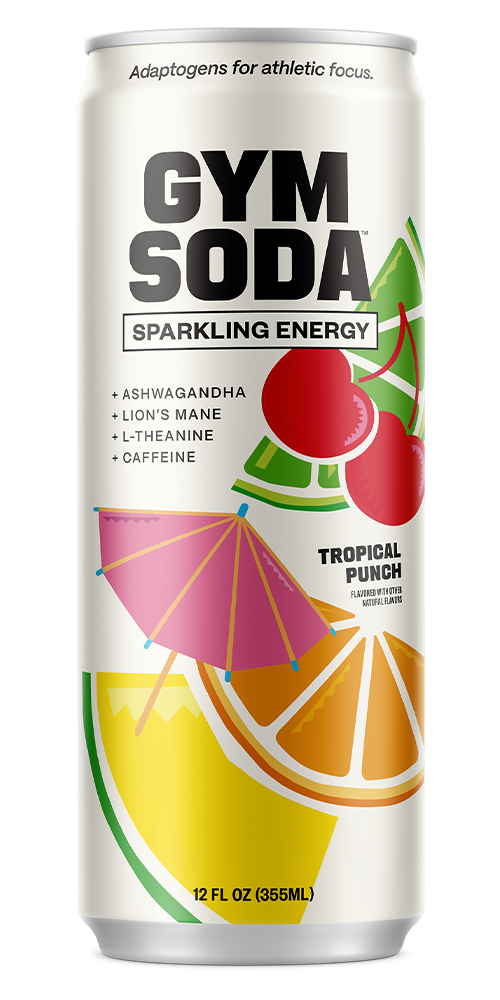 GYM SODA ENERGY TROPICAL PUNCH FRONT