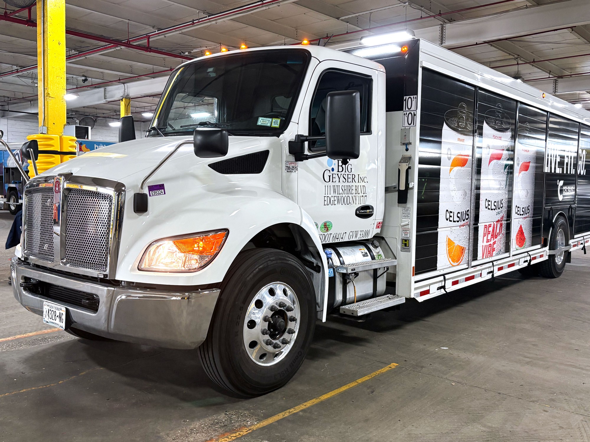Big Geyser box truck with Celsius graphics